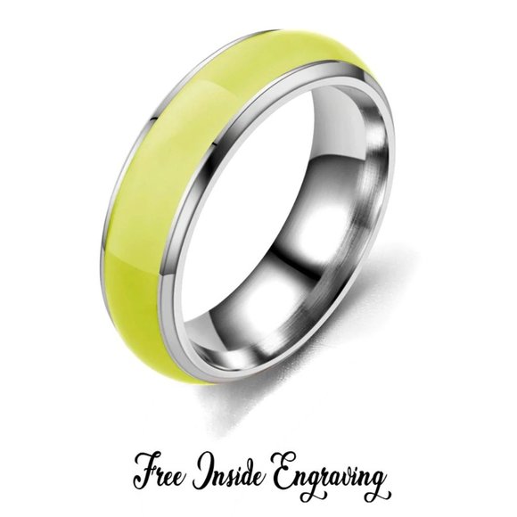 My Bead Emporium Jewelry - Luminous florescent stainless steel ring.